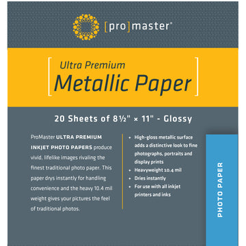 Ultra Premium Metallic Glossy Paper - 8 1/2"x11" - 20 Sheets
